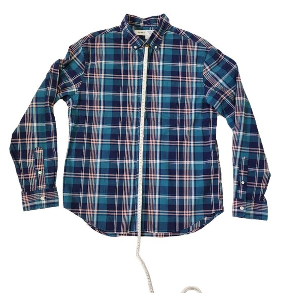 Teal Plaid Slim Fit Shirt - Picture 5 of 6